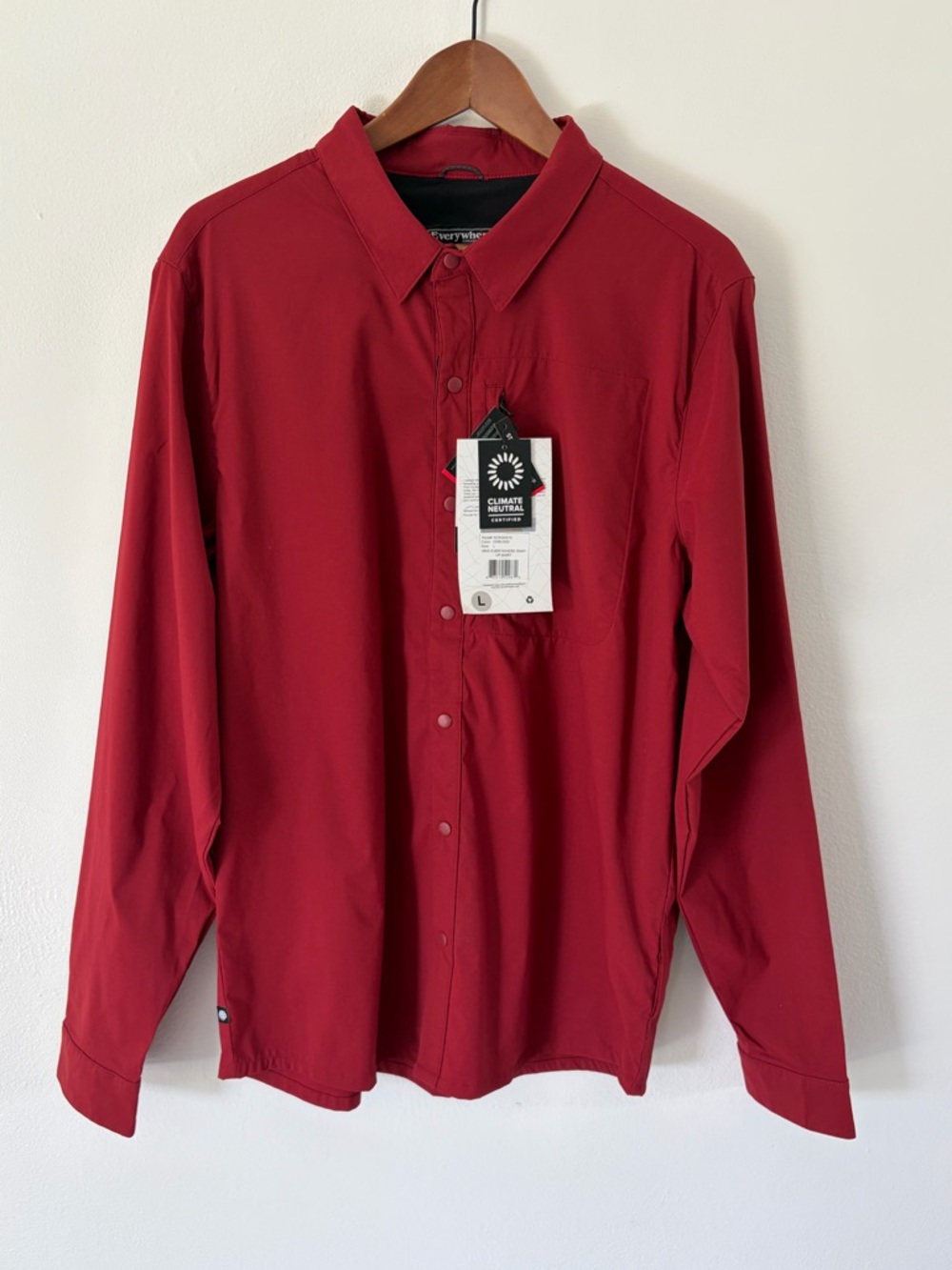 686 Men’s Everywhere Snap-Up Modern Fit Shirt In Oxblood Size Large NWT
